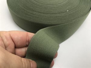 Blød elastik - velegnet til undertøj, 4 cm, lys army